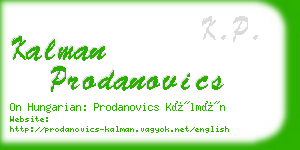 kalman prodanovics business card
